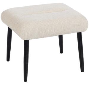 HOMCOM Poggiapiedi con Cuscino Morbido, Gambe in Acciaio, in Tessuto Chenille, 45 x 41 x 38 cm, Bianco crema | Aosom Italy