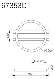 Globo 67353D1 - Plafoniera LED TISHA LED/12W/230V 3000K 30x34 cm