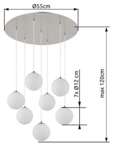 Globo 56140-7H - Lampadario LED a sospensione con filo RIHA 7xG9/3,5W/230V bianco