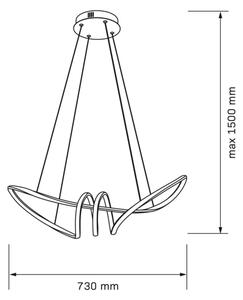 Lampadario LED a sospensione su cavo FLAVIA LED/44W/230V nero