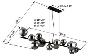 Globo 56133-13H - Lampadario LED a sospensione con filo RIHA 13xG9/3,5W/230V fumé/nero