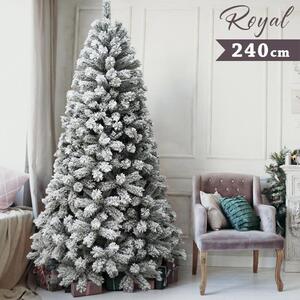 Albero di Natale Innevato Royal 240 cm 1413 Rami Super Folto Effetto Neve Bianco