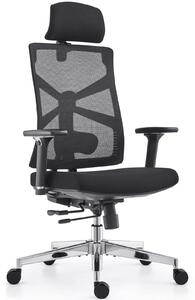 Sedia da ufficio ergonomica - Schienale adattivo - Braccioli 4D - Nero