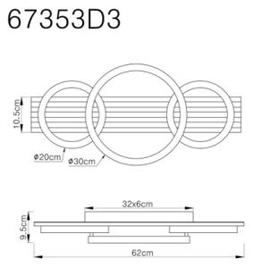 Globo 67353D3 - Plafoniera LED TISHA LED/24W/230V 3000K 30x62 cm