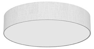 LQWELL Lampada da soffitto in tessuto, lampada da soffitto rotonda con paralume in lino, 6 attacchi E27, max. 50 W, Ø 50 cm x H 10 cm, grigio, per soggiorno e camera da letto
