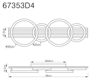Globo 67353D4 - Plafoniera LED TISHA LED/30W/230V 3000K 30x86 cm