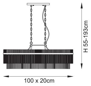 Endon 112573 - Lampadario a sospensione con catena MARIETTA 4xE14/6W/230V ottone/limpido