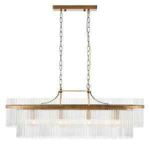 Endon 112573 - Lampadario a sospensione con catena MARIETTA 4xE14/6W/230V ottone/limpido