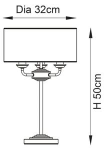Endon 99149 - Lampada da tavolo HIGHCLERE 3xE14/18W/230V grigio/cromo lucido