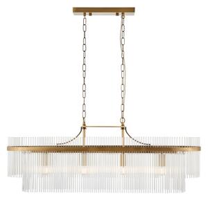 Endon 112573 - Lampadario a sospensione con catena MARIETTA 4xE14/6W/230V ottone/limpido