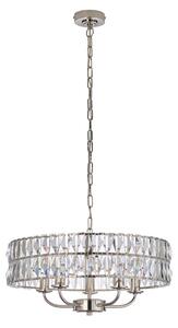 Endon 104467 - Lampadario a sospensione con catena CLIFTON 5xE14/6W/230V cromo lucido/limpido