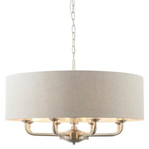 Endon 99152 - Lampadario a sospensione con catena HIGHCLERE 8xE14/40W/230V grigio/cromo opaco