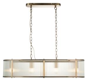 Endon 110945 - Lampadario a sospensione con catena RIDGETON 4xE14/6W/230V ottone/limpido