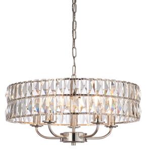 Endon 104467 - Lampadario a sospensione con catena CLIFTON 5xE14/6W/230V cromo lucido/limpido