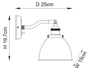 Endon 98746 - Faretto da parete FRANKLIN 1xE14/7W/230V ottone