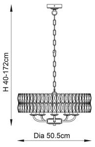 Endon 104467 - Lampadario a sospensione con catena CLIFTON 5xE14/6W/230V cromo lucido/limpido