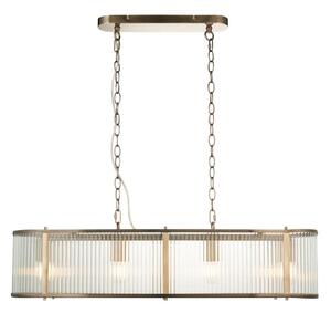 Endon 110945 - Lampadario a sospensione con catena RIDGETON 4xE14/6W/230V ottone/limpido
