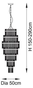 Endon 112793 - Lampadario a sospensione con catena MARIETTA GRAND 21xE14/6W/230V ottone/limpido