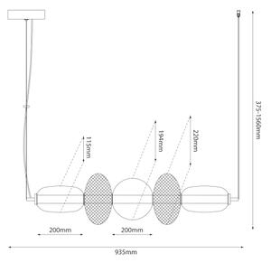Lampadario LED a sospensione con filo ARAME LED/32W/230V nero