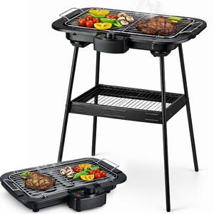 Barbecue Elettrico 2 in 1 da Tavolo e da Terra 2000 W con Supporto
