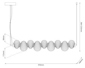 Lampadario LED a sospensione con cavo BOLLA LED/32W/230V cromo lucido/grigio fumé