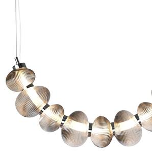 Lampadario LED sospeso su cavo BOLLA LED/36W/230V cromo lucido/grigio fumé