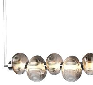 Lampadario LED a sospensione con cavo BOLLA LED/32W/230V cromo lucido/grigio fumé