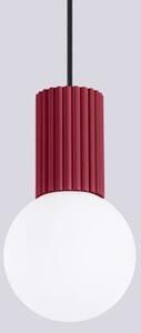 Sollux SL.1749 - Lampadario a sospensione con filo HALO 1xG9/8W/230V diametro 12 cm rosso