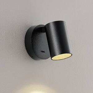 Deko-Light Faretto da parete CAN TILT, nero, Ø 10 cm metallo interruttore GU10 TILT, Nero, Soggiorno / Sala da pranzo, Alluminio, Faretto
