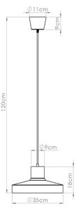Sollux SL.1702 - Lampadario a sospensione con filo BILO 1xE27/15W/230V diametro 35 cm bianco