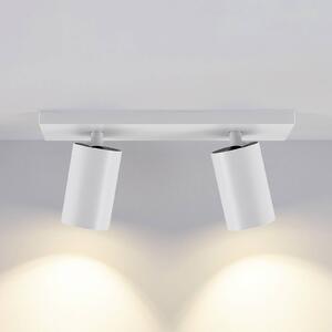 Deko-Light Faretto da soffitto CAN TILT, bianco, 31 x 9 cm, a 2 luci, metallo GU10 dimmerabile, Bianco / Opale, Soggiorno / Sala da pranzo, Alluminio, Faretto