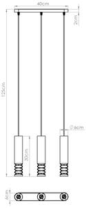 Sollux SL.1688 - Lampadario a sospensione con filo LAMI 3xGU10/10W/230V bianco