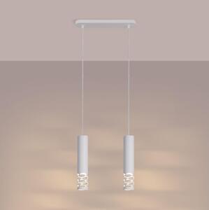 Sollux SL.1692 - Lampadario a sospensione con filo LIRO 2xGU10/10W/230V bianco