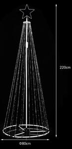 Albero di Natale Luminoso Ø80x220 cm 324 LED RGB con App Smart da Esterno in Metallo Multicolore