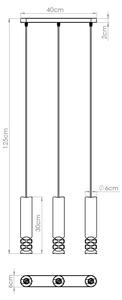 Sollux SL.1693 - Lampadario a sospensione con filo LIRO 3xGU10/10W/230V bianco