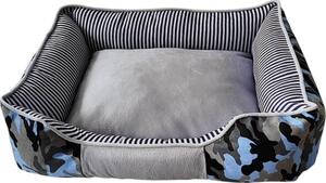 Cuscino Nobby comfort Elio quadrato blu mimetico, dimensioni: 70 x 60 x 20 cm