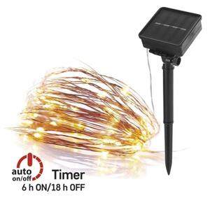 Catena solare LED/2,4W/1,2V 1xAA 15 m IP44 3000K 600 mAh