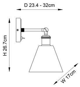Endon 92874 -Faretto da parete HAL 1xE27/10W/230V bronzo/rame/limpido