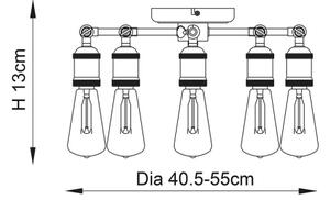 Endon 76336 - Faretto HAL 5xE27/40W/230V cromo opaco/rame