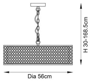 Endon 81969 - Lampadario a sospensione con catena CORDERO 3xE27/10W/230V cromo opaco