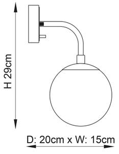 Endon 106664 - Applique ONTARIO 1xE14/7W/230V nero/fumé