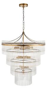 Endon 112576 - Lampadario a sospensione con catena MARIETTA 16xE14/6W/230V ottone/limpido