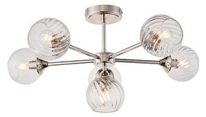 Endon 104050 - Lampadario a sospensione con supporto rigido ALLEGRA 6xE14/7W/230V cromo lucido/limpido