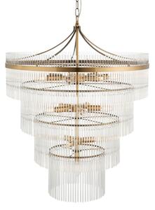 Endon 112576 - Lampadario a sospensione con catena MARIETTA 16xE14/6W/230V ottone/limpido