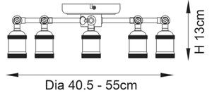Endon 97244 - Lampada a 5 faretti HAL 5xE27/40W/230V in ottone