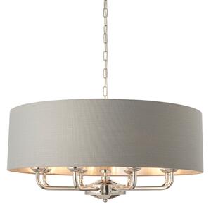Endon 94415 - Lampadario a sospensione con catena HIGHCLERE 8xE14/40W/230V grigio/cromo lucido