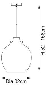 Endon 96442 - Lampadario a sospensione con filo PANTHER 1xE27/10W/230V cromo lucido/fumé