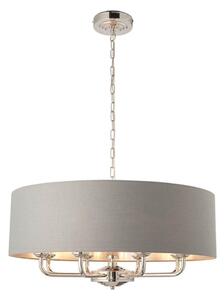 Endon 94415 - Lampadario a sospensione con catena HIGHCLERE 8xE14/40W/230V grigio/cromo lucido