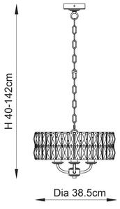 Endon 104466 - Lampadario a sospensione con catena CLIFTON 3xE14/6W/230V cromo lucido/limpido