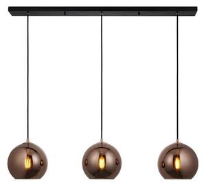 Endon 102929 - Lampadario a sospensione con filo BOLI 3xE27/10W/230V nero/fumé marrone